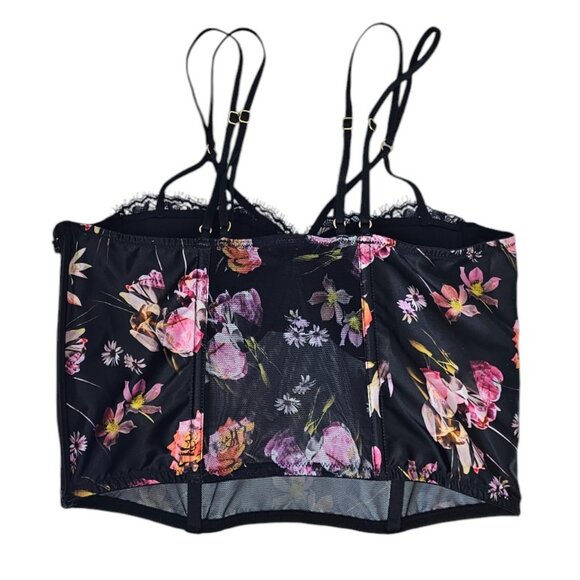 Victoria's Secret Very Sexy Bustier Bra Top, Floral, Mesh Strappy, Size 34B - Picture 2 of 8